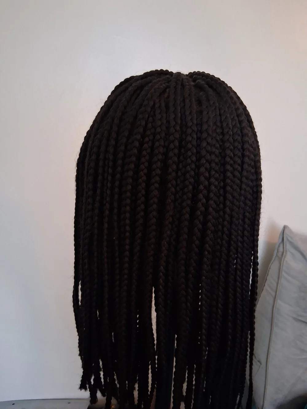 Black Box Braid Lace Front Wig - Sleek Black Protective Style